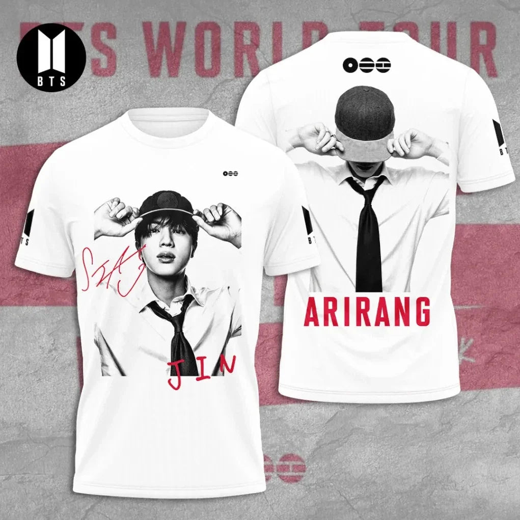 BTS World Tour 2026 ARIRANG x JIN AOP T-Shirt Unisex T-shirt, Sweatshirt, Hoodie, Long Sleeve Tee - T-Shirt, Sweatshirt, Hoodie