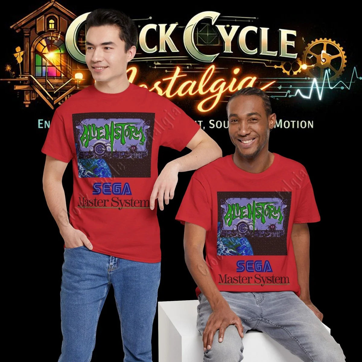 Custom Alien Storm Sega Master System T-Shirt - Retro 8-Bit Beat 'Em Up Game Unisex T-shirt, Sweatshirt, Hoodie, Long Sleeve Tee - T-Shirt, Sweatshirt, Hoodie