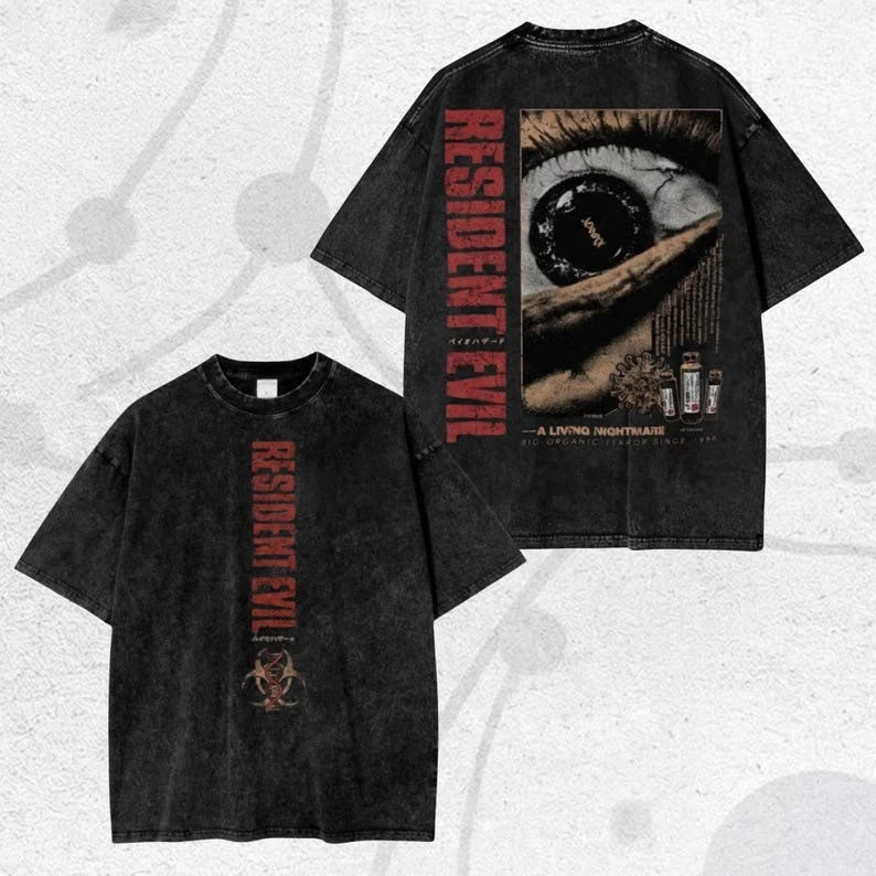 Vintage Washed Fan Gift Streetwear, Resident Evil Shirt, Vintage Horror Graphiv2 Unisex T-shirt, Sweatshirt, Hoodie, Long Sleeve Tee - T-Shirt, Sweatshirt, Hoodie