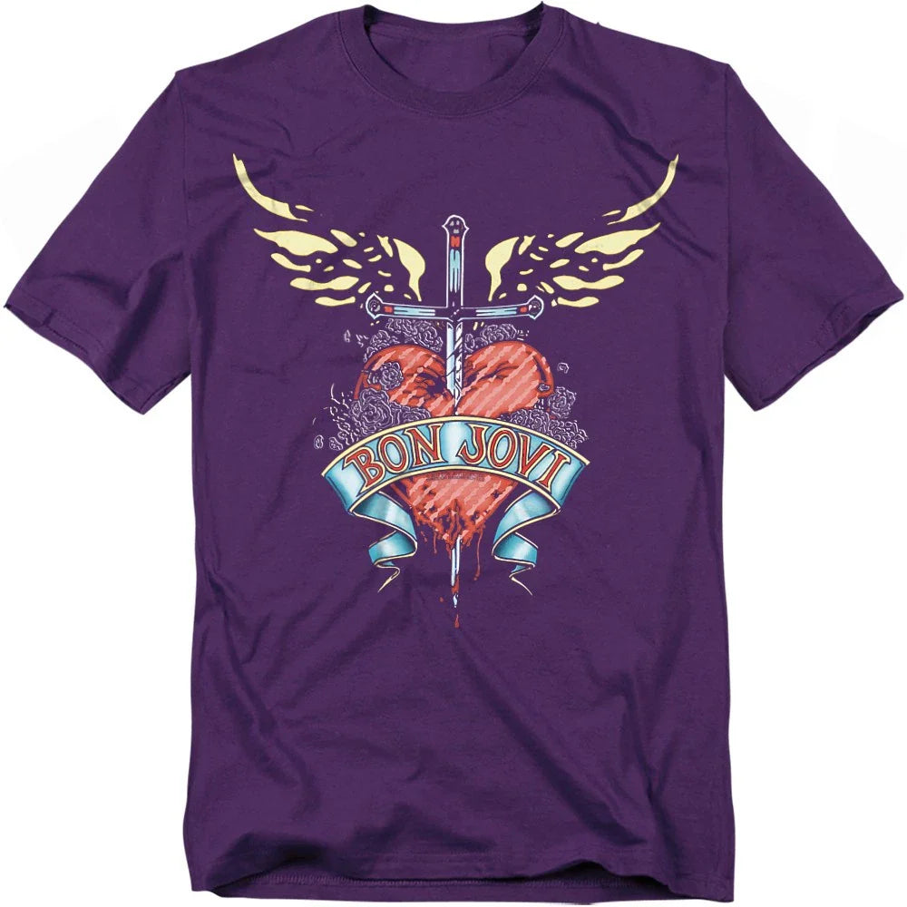 Bon Jovi Daggered T-Shirt S-4XL, Purple Unisex T-shirt, Sweatshirt, Hoodie, Long Sleeve Tee - T-Shirt, Sweatshirt, Hoodie