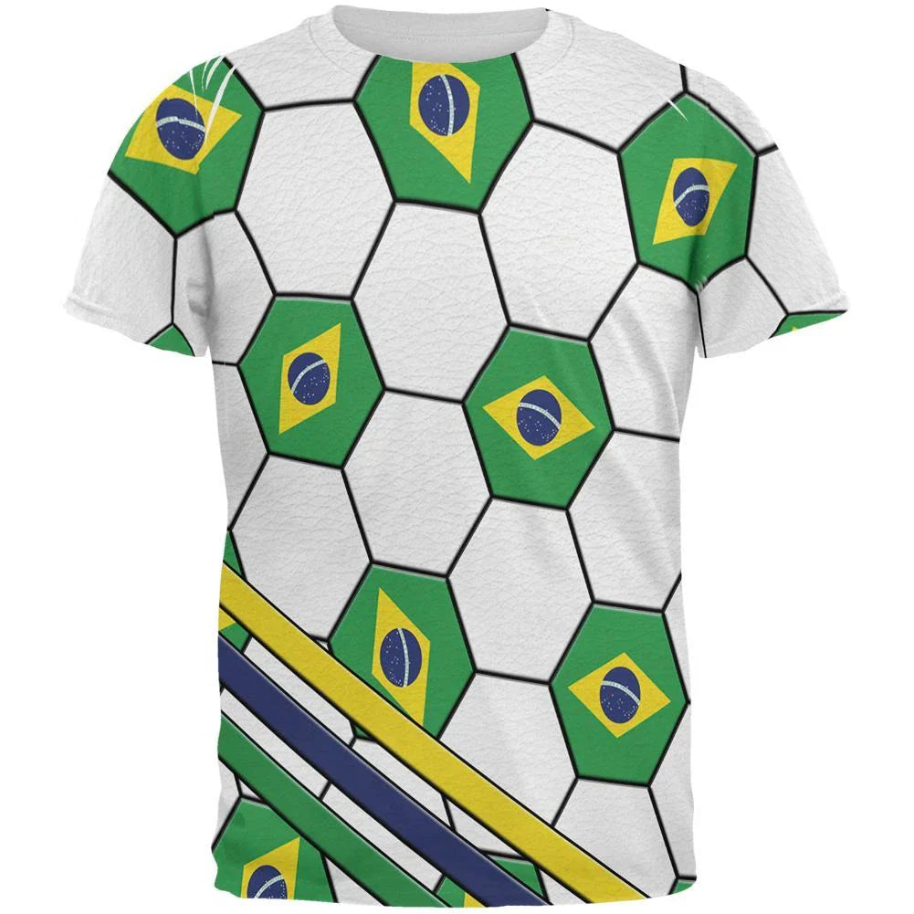 World Cup Brazil Soccer Ball All Over Mens T Shirt Unisex T-shirt, Sweatshirt, Hoodie, Long Sleeve Tee - T-Shirt, Sweatshirt, Hoodie