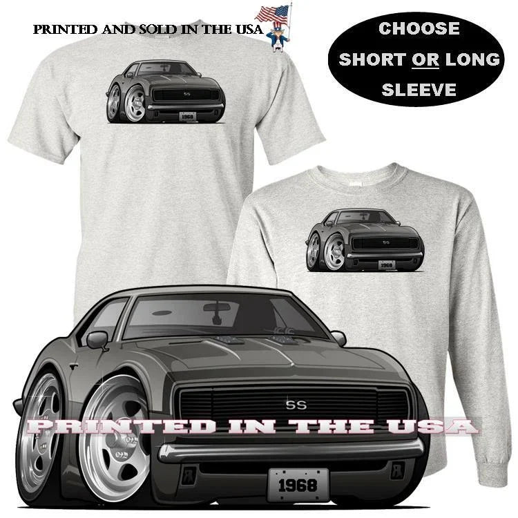 Chevrolet Chevy Camaro Vintage 1968 Muscle Digirods / Koolart Car Gray T Shirt Unisex T-shirt, Sweatshirt, Hoodie, Long Sleeve Tee - T-Shirt, Sweatshirt, Hoodie