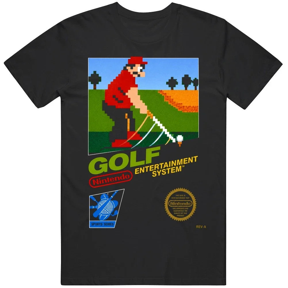 Retro pixel golf game box art Video Game Fan T Shirt Unisex T-shirt, Sweatshirt, Hoodie, Long Sleeve Tee - T-Shirt, Sweatshirt, Hoodie