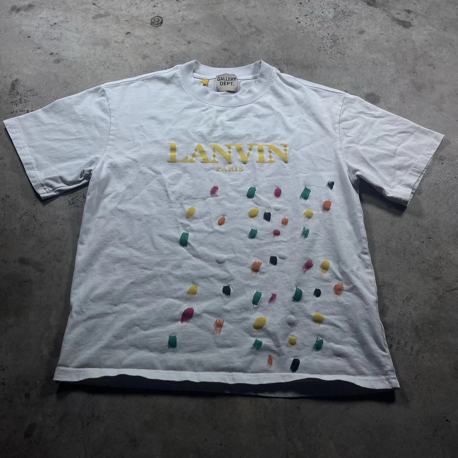 Lanvin Paris Gallery Dept Short Sleeves T-Shirt Size M White 100% Cotton Men's Unisex T-shirt, Sweatshirt, Hoodie, Long Sleeve Tee - T-Shirt, Sweatshirt, Hoodie