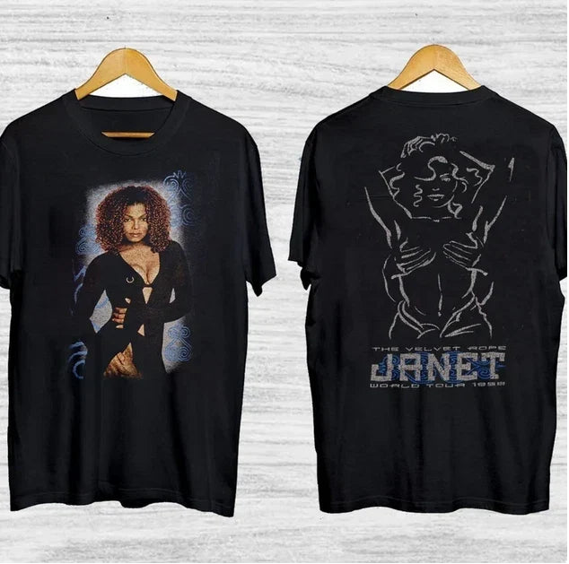 1998 Vintage Janet Jackson The Velvet Rope World Tour T-Shirt Unisex T-shirt, Sweatshirt, Hoodie, Long Sleeve Tee - T-Shirt, Sweatshirt, Hoodie
