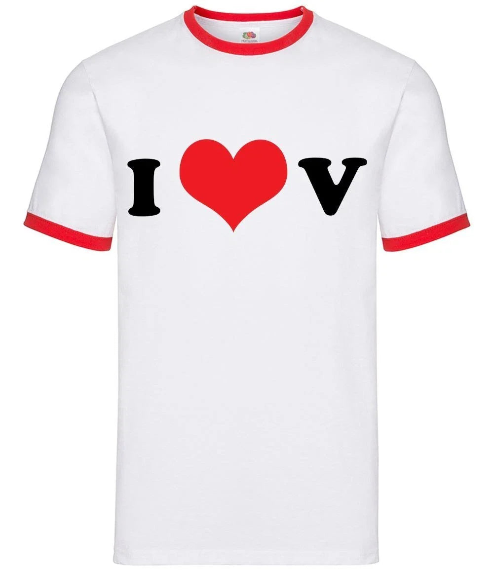 I Love V - Mens Ringer - K Pop Singer Love Fan Tour Gig Music Dynamite Unisex T-shirt, Sweatshirt, Hoodie, Long Sleeve Tee - T-Shirt, Sweatshirt, Hoodie
