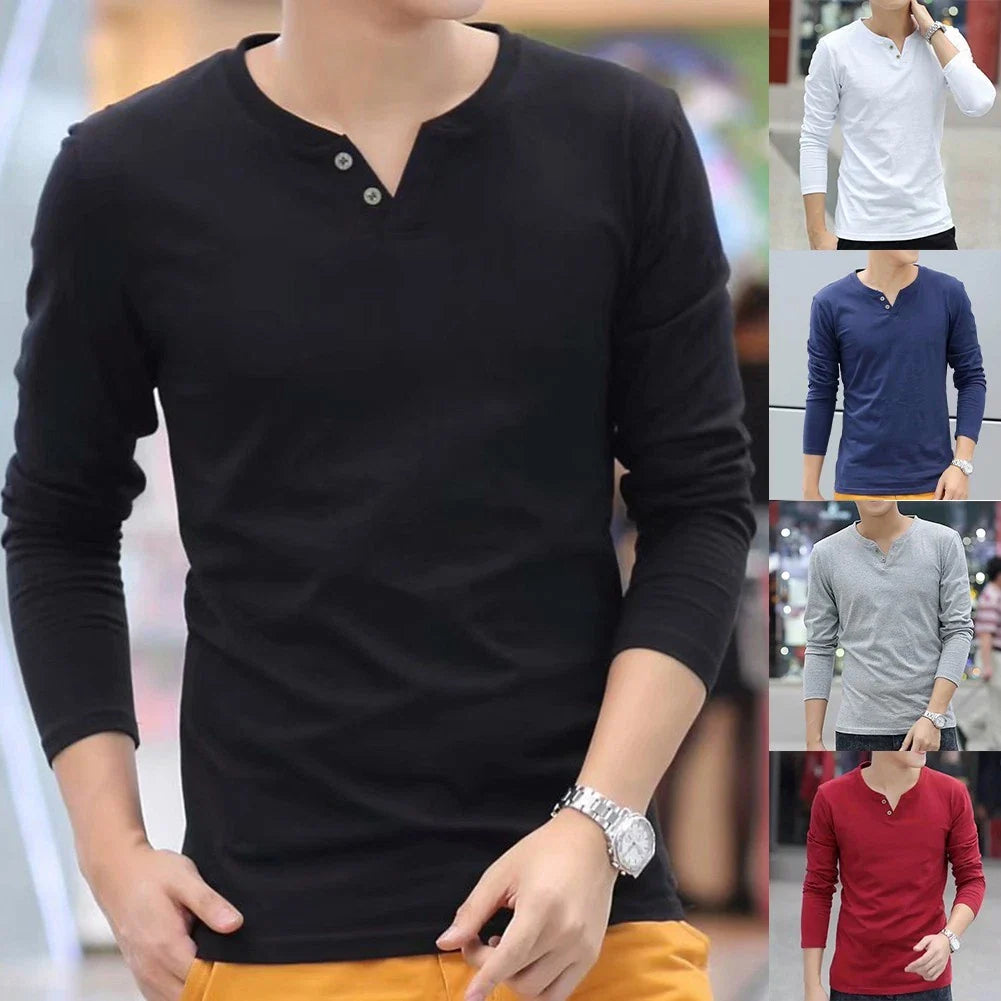 Basic Solid Tee Casual Long Sleeve Top Brand New Polyester Spandex Fabric Unisex T-shirt, Sweatshirt, Hoodie, Long Sleeve Tee - T-Shirt, Sweatshirt, Hoodie
