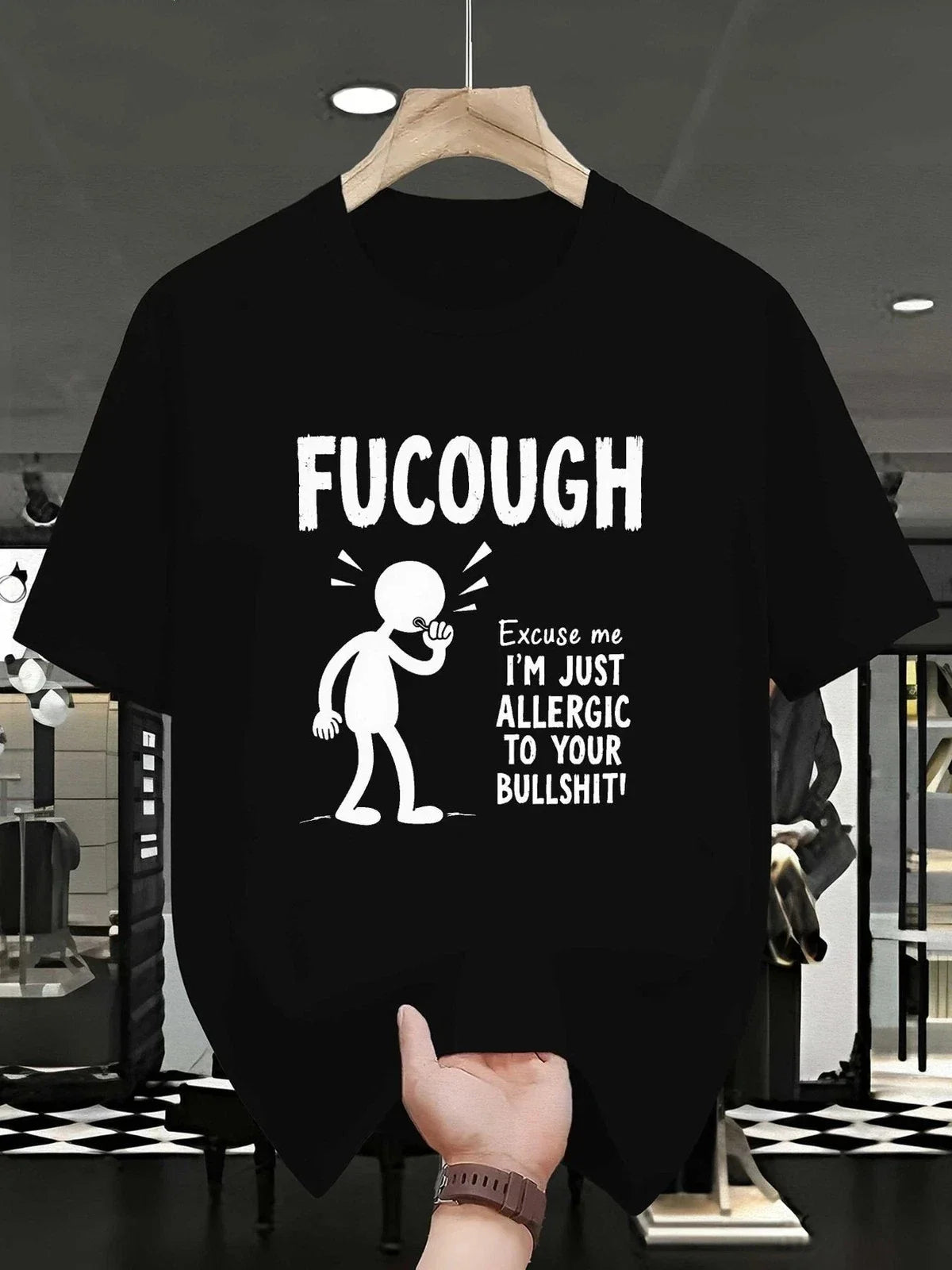 FuCough Funny Sarcastic Humor Graphic T-Shirt Allergy Season Joke Tee Unisex T-shirt, Sweatshirt, Hoodie, Long Sleeve Tee - T-Shirt, Sweatshirt, Hoodie