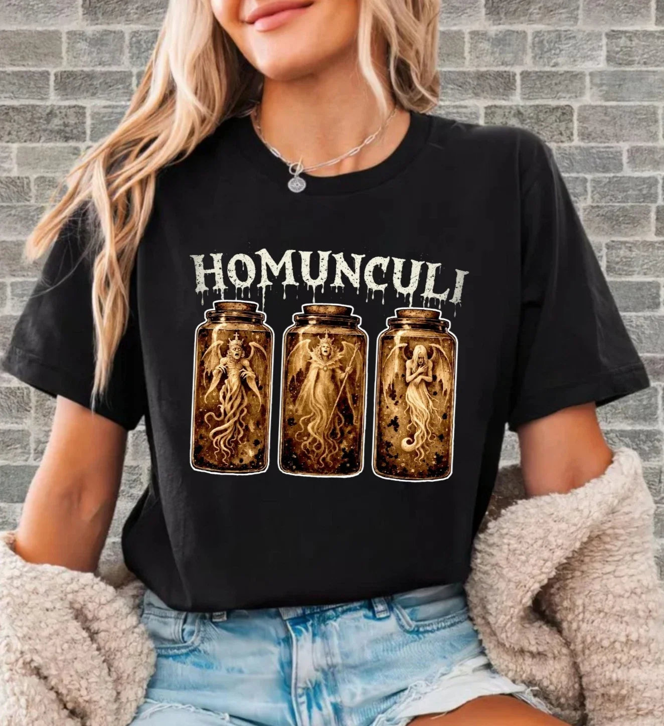 Homunculi Alchemist Jar Unisex T-Shirt - Gothic Dark Fantasy Small Prophets Tee Unisex T-shirt, Sweatshirt, Hoodie, Long Sleeve Tee - T-Shirt, Sweatshirt, Hoodie