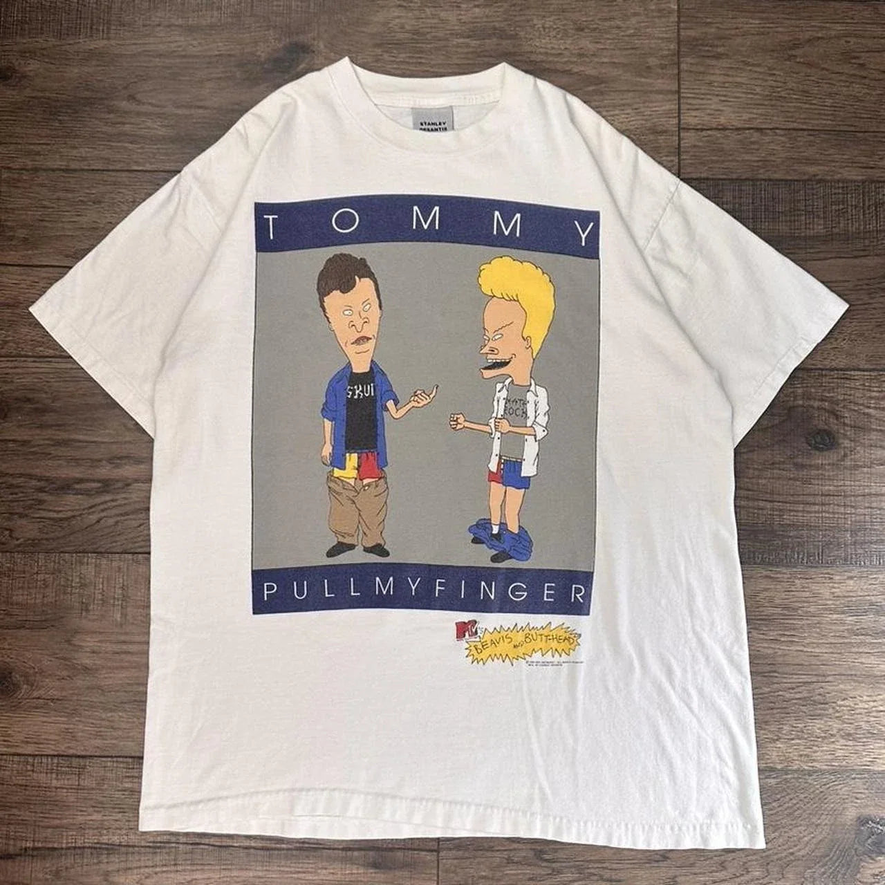 Vintage 1995 Beavis And Butthead Tommy Pull My Finger Shirt XL Stanley Desantis Unisex T-shirt, Sweatshirt, Hoodie, Long Sleeve Tee - T-Shirt, Sweatshirt, Hoodie