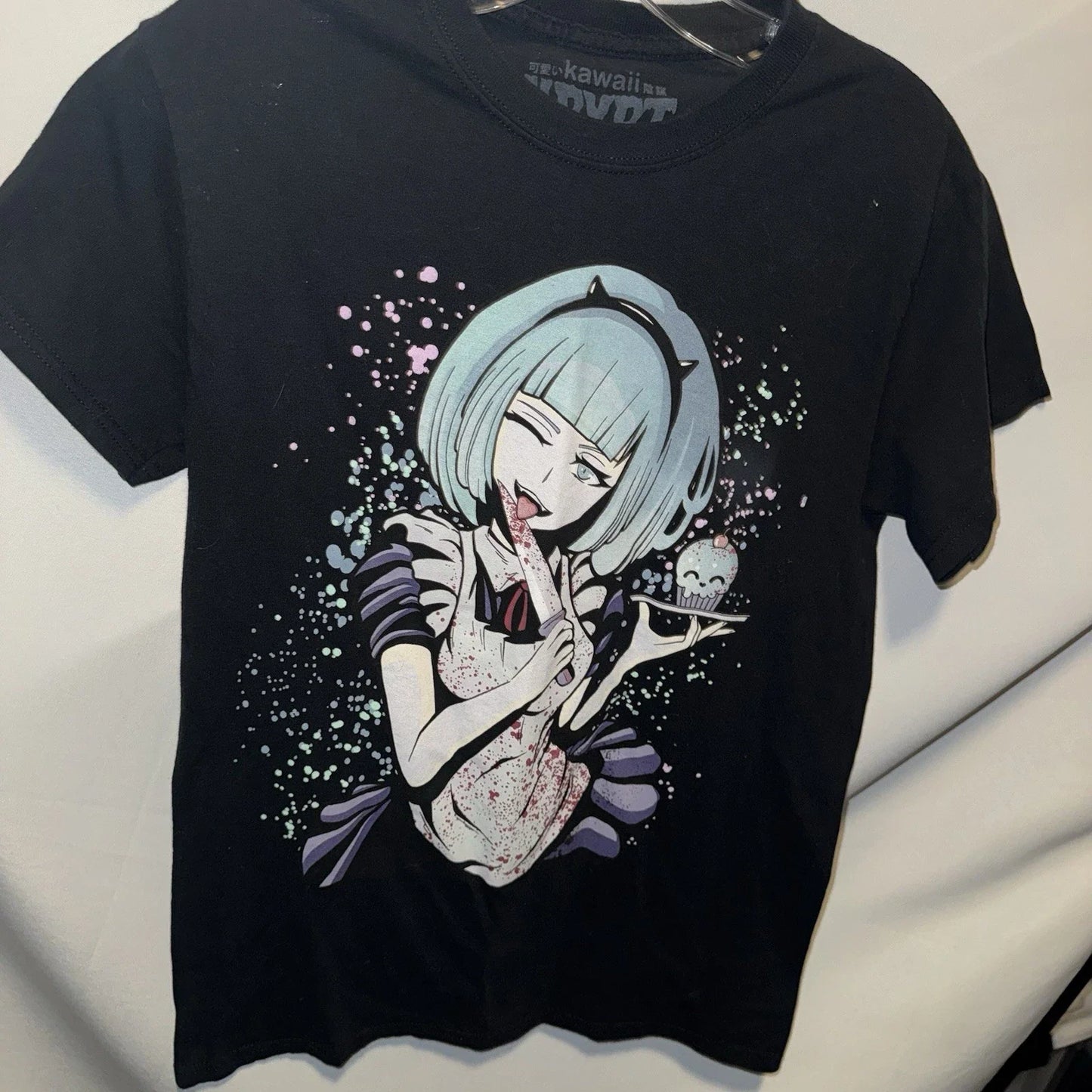 Kawaii Krypt Shirt Adult Small Black Short Sleeve Anime Manga Horror Graphic Unisex T-shirt, Sweatshirt, Hoodie, Long Sleeve Tee - T-Shirt, Sweatshirt, Hoodie