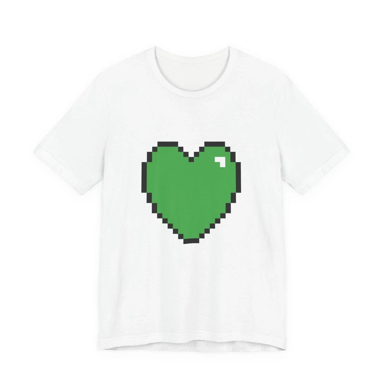 Unisex Jersey Short Sleeve Tee Cute Retro 8-Bit Pixel Art Gamer Green Heart Unisex T-shirt, Sweatshirt, Hoodie, Long Sleeve Tee - T-Shirt, Sweatshirt, Hoodie