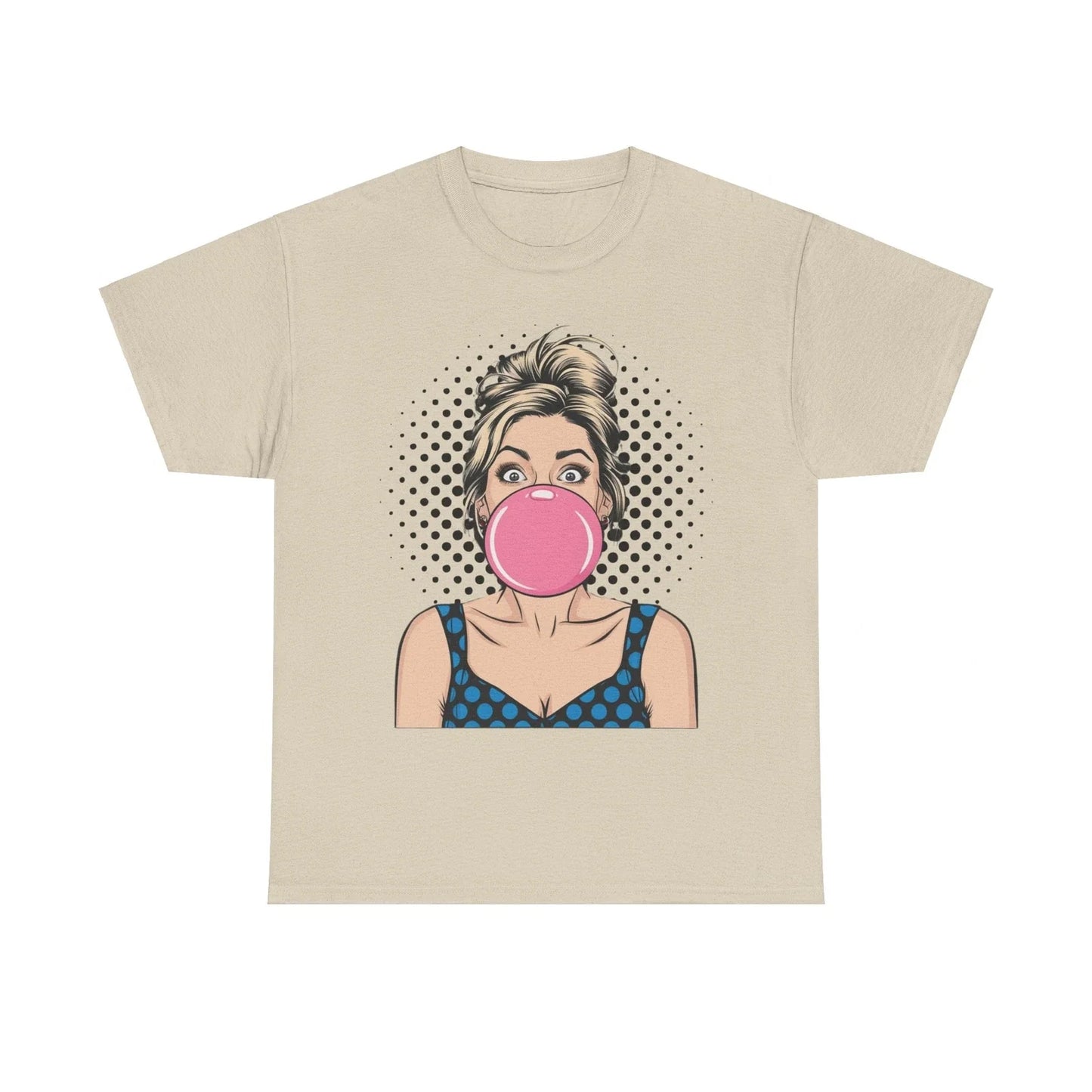 PopArt Girl Bubble Gum Bubble Tshirt unisex heavy cotton Unisex T-shirt, Sweatshirt, Hoodie, Long Sleeve Tee - T-Shirt, Sweatshirt, Hoodie