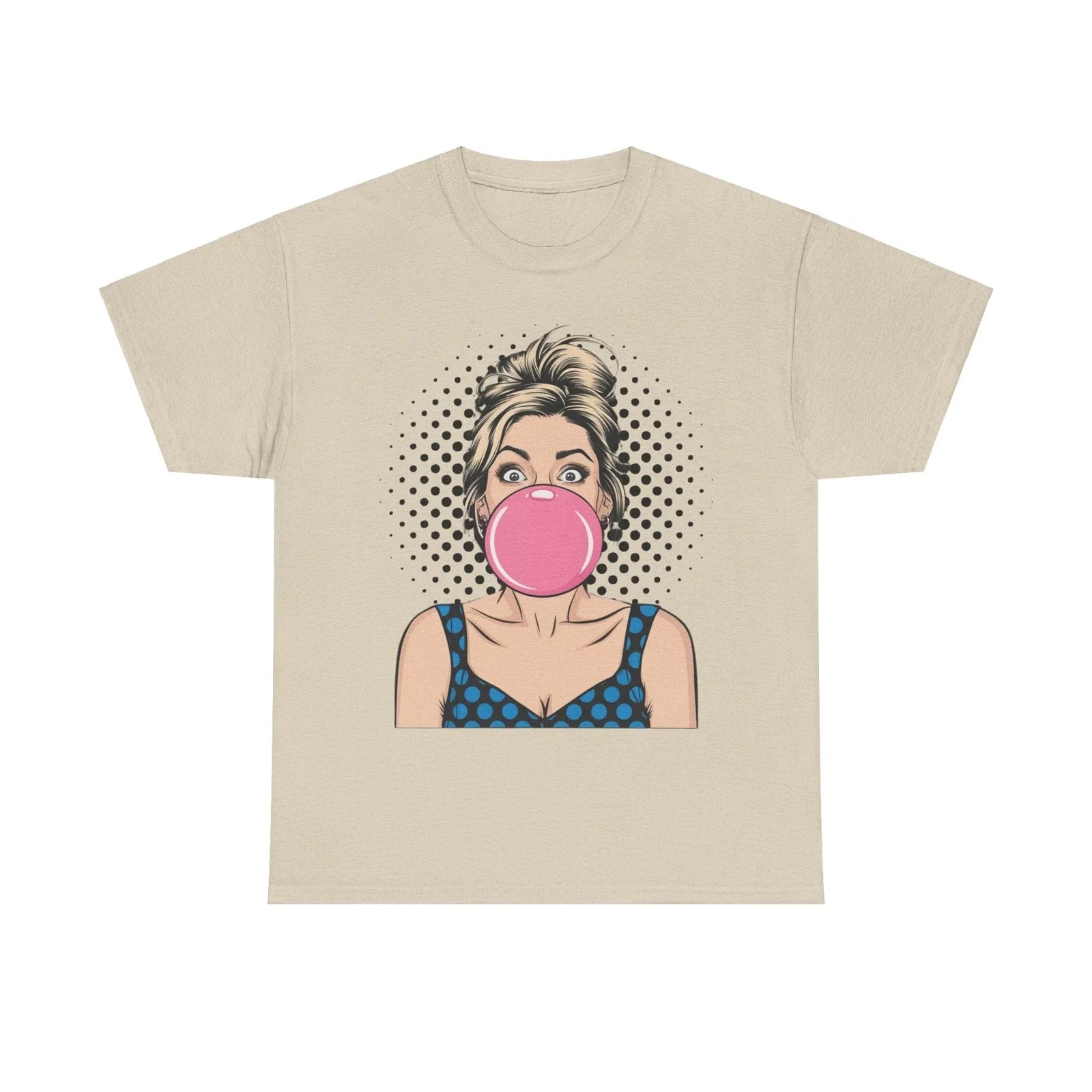 PopArt Girl Bubble Gum Bubble Tshirt unisex heavy cotton Unisex T-shirt, Sweatshirt, Hoodie, Long Sleeve Tee - T-Shirt, Sweatshirt, Hoodie