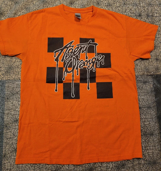 Agent Orange Shirt Size Medium M Checkerboard Drip Logo Skate Surf Punk Unisex T-shirt, Sweatshirt, Hoodie, Long Sleeve Tee - T-Shirt, Sweatshirt, Hoodie
