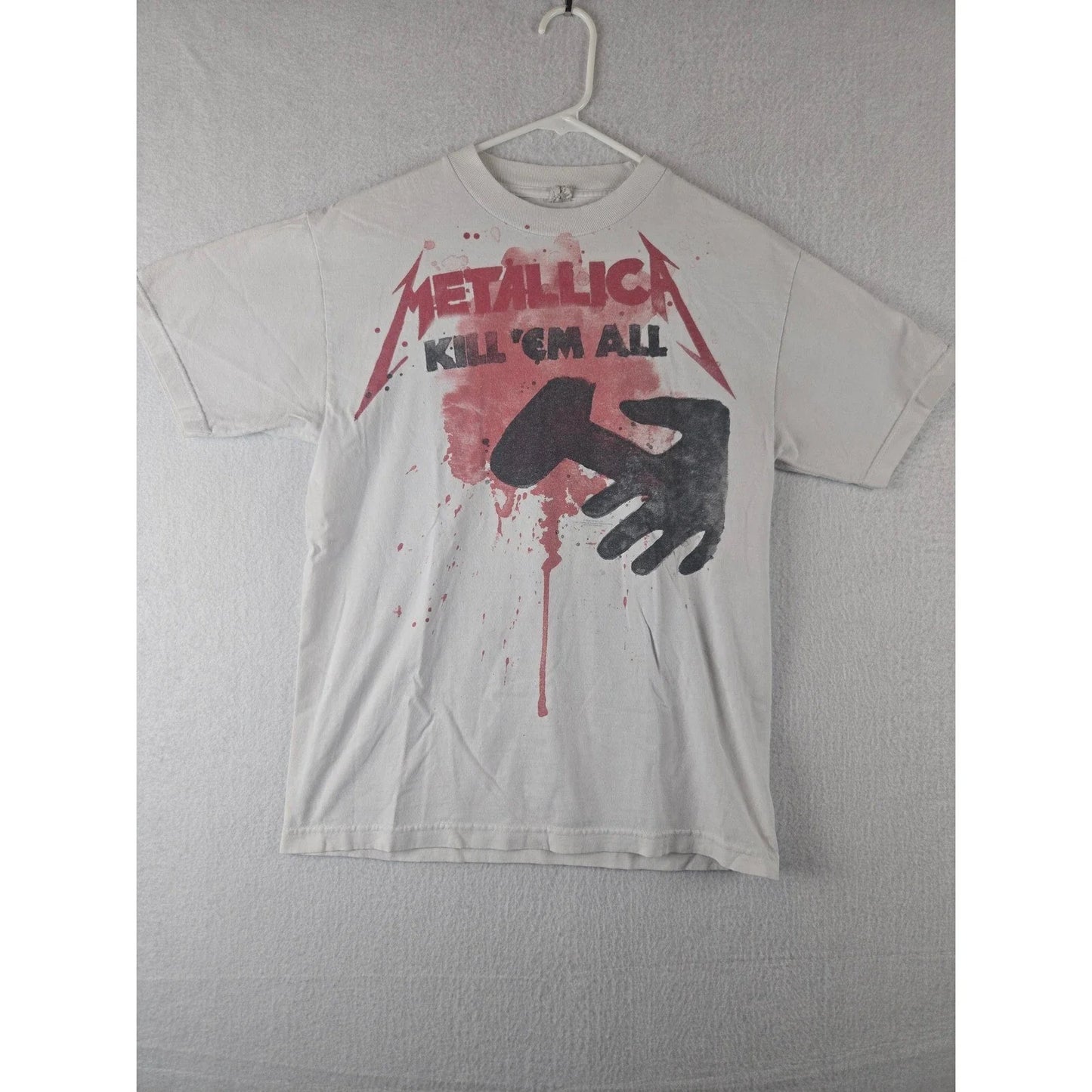 Metallica Mens Graphic T Shirt Kill Em All 2008 Size M White Unisex T-shirt, Sweatshirt, Hoodie, Long Sleeve Tee - T-Shirt, Sweatshirt, Hoodie