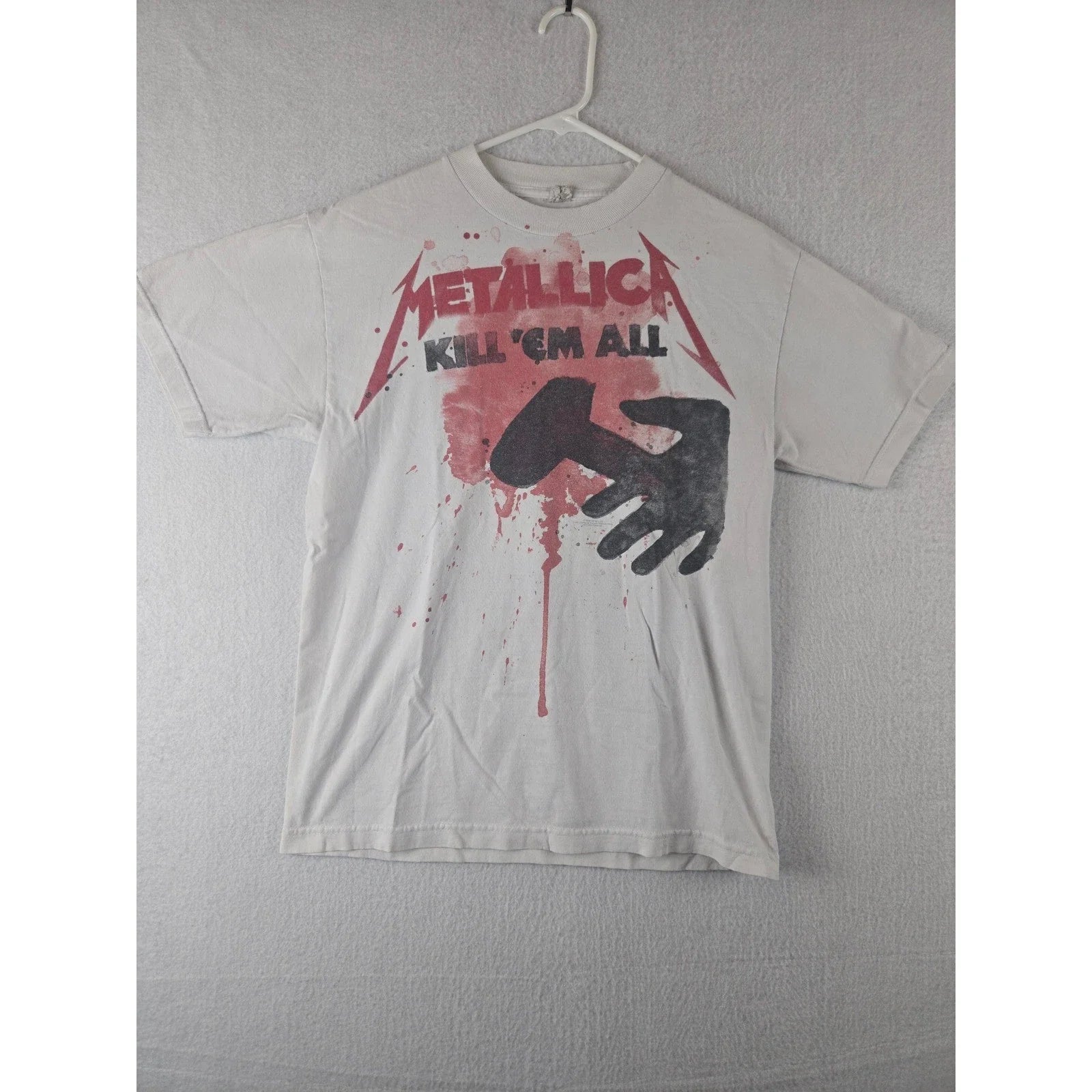 Metallica Mens Graphic T Shirt Kill Em All 2008 Size M White Unisex T-shirt, Sweatshirt, Hoodie, Long Sleeve Tee - T-Shirt, Sweatshirt, Hoodie