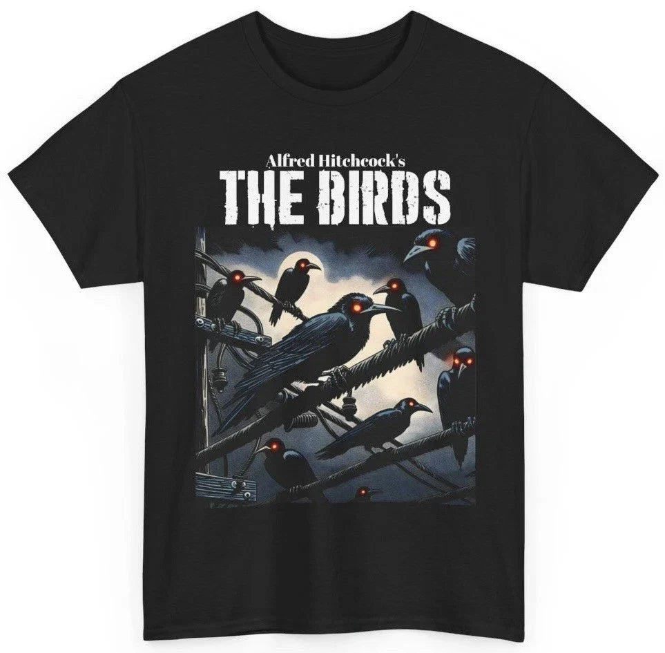 The Birds T Shirt - 60s Alfred Hitchcock Horror Classic Graphic Art Tee - New Unisex T-shirt, Sweatshirt, Hoodie, Long Sleeve Tee - T-Shirt, Sweatshirt, Hoodie