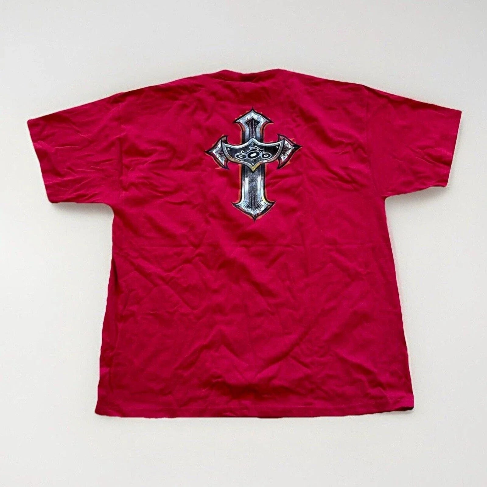 Vintage Jesus Tee Shirt Mens XL Red OCC Orange Country Choppers Sword God y2K Unisex T-shirt, Sweatshirt, Hoodie, Long Sleeve Tee - T-Shirt, Sweatshirt, Hoodie