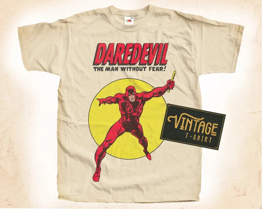 Daredevil Vintage T Shirt for Men NATURAL S-5XL Unisex T-shirt, Sweatshirt, Hoodie, Long Sleeve Tee - T-Shirt, Sweatshirt, Hoodie