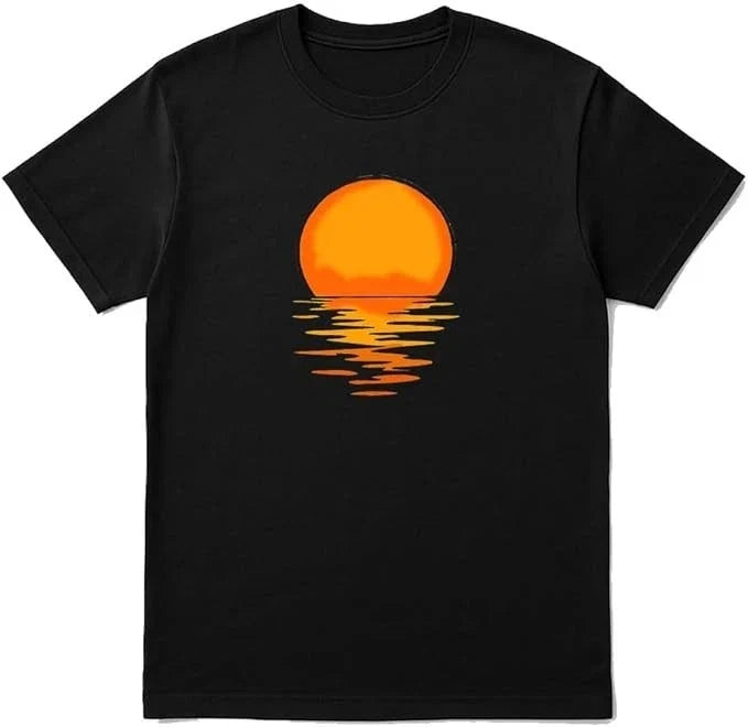 Minimalist Sunset Graphic Tee | Orange Sun Reflection T-Shirt Unisex T-shirt, Sweatshirt, Hoodie, Long Sleeve Tee - T-Shirt, Sweatshirt, Hoodie