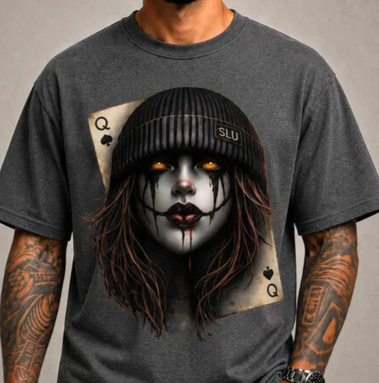 Gothic Clown Girl Shirt Dark Aesthetic Graphic Tee Emo Grunge Streetwear Unisex T-shirt, Sweatshirt, Hoodie, Long Sleeve Tee - T-Shirt, Sweatshirt, Hoodie