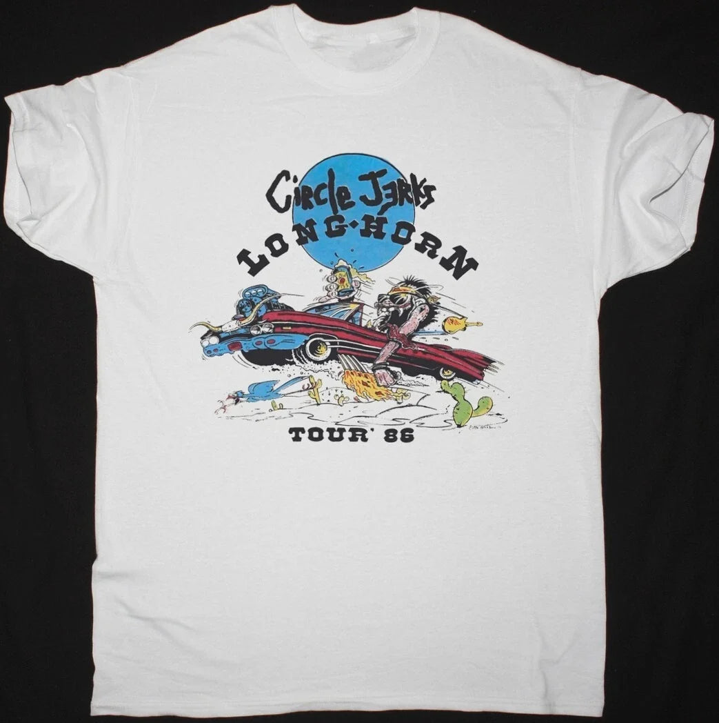 CIRCLE JERKS  LONG HORN TOUR 1986 T SHIRT Unisex T-shirt, Sweatshirt, Hoodie, Long Sleeve Tee - T-Shirt, Sweatshirt, Hoodie