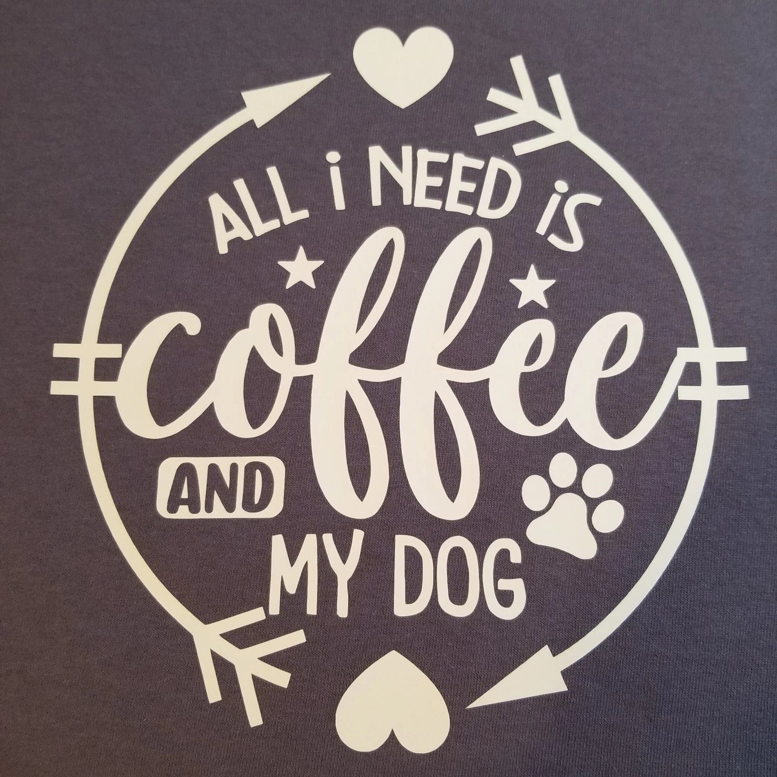 XL T-shirt, Unisex, Grey 100% Cotton- Coffee & Dog Unisex T-shirt, Sweatshirt, Hoodie, Long Sleeve Tee - T-Shirt, Sweatshirt, Hoodie