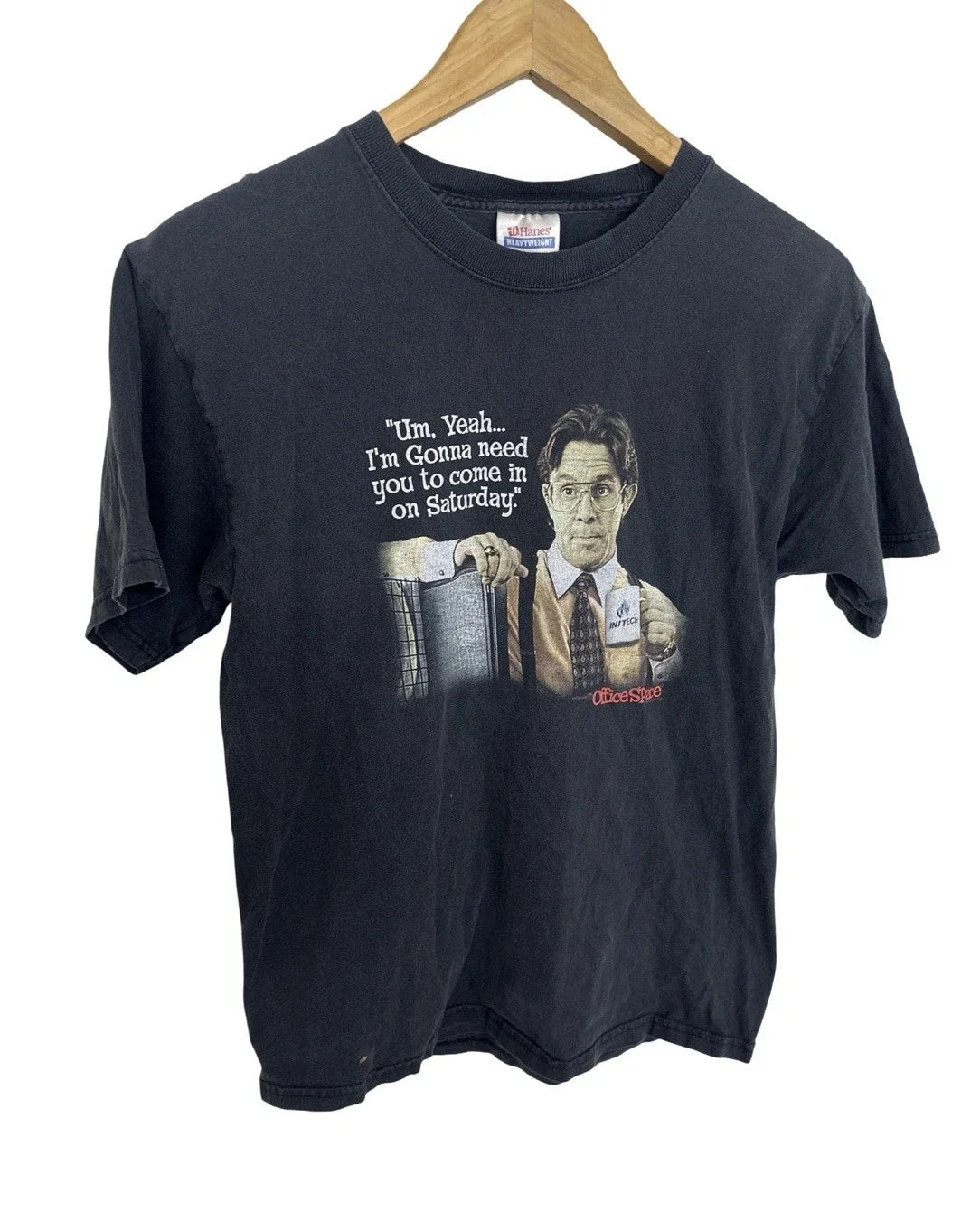 Vintage Y2K 2004 Office Space Movie Headline Entertainment T Shirt Sz Small Unisex T-shirt, Sweatshirt, Hoodie, Long Sleeve Tee - T-Shirt, Sweatshirt, Hoodie