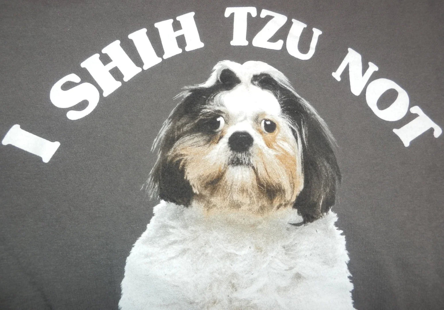 Vtg Y2K I Shih Tzu Not Graphic T-Shirt Dog Shih Tzu Size Adult Small Gray Unisex T-shirt, Sweatshirt, Hoodie, Long Sleeve Tee - T-Shirt, Sweatshirt, Hoodie
