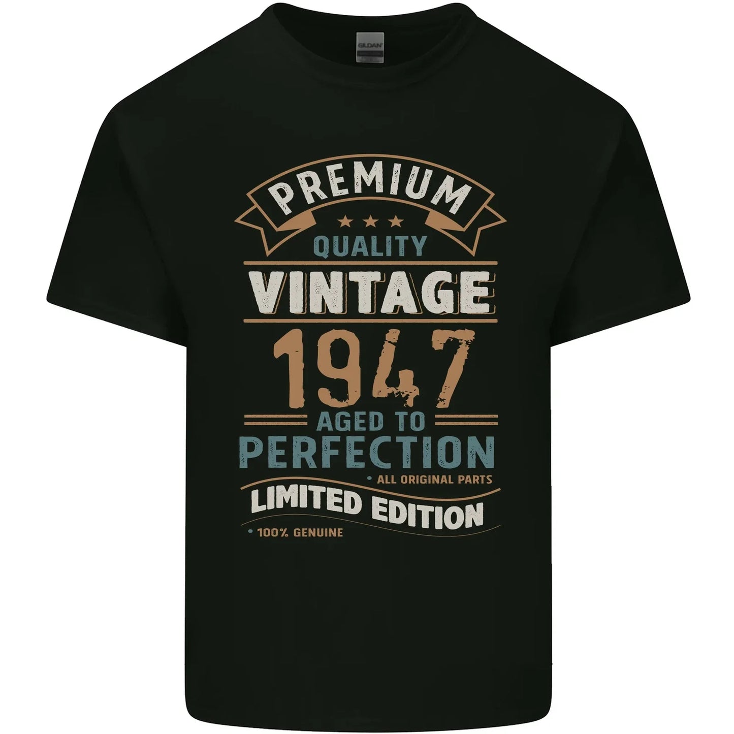 Premium Vintage 79th Birthday 1947 Mens Cotton T-Shirt Tee Top Unisex T-shirt, Sweatshirt, Hoodie, Long Sleeve Tee - T-Shirt, Sweatshirt, Hoodie