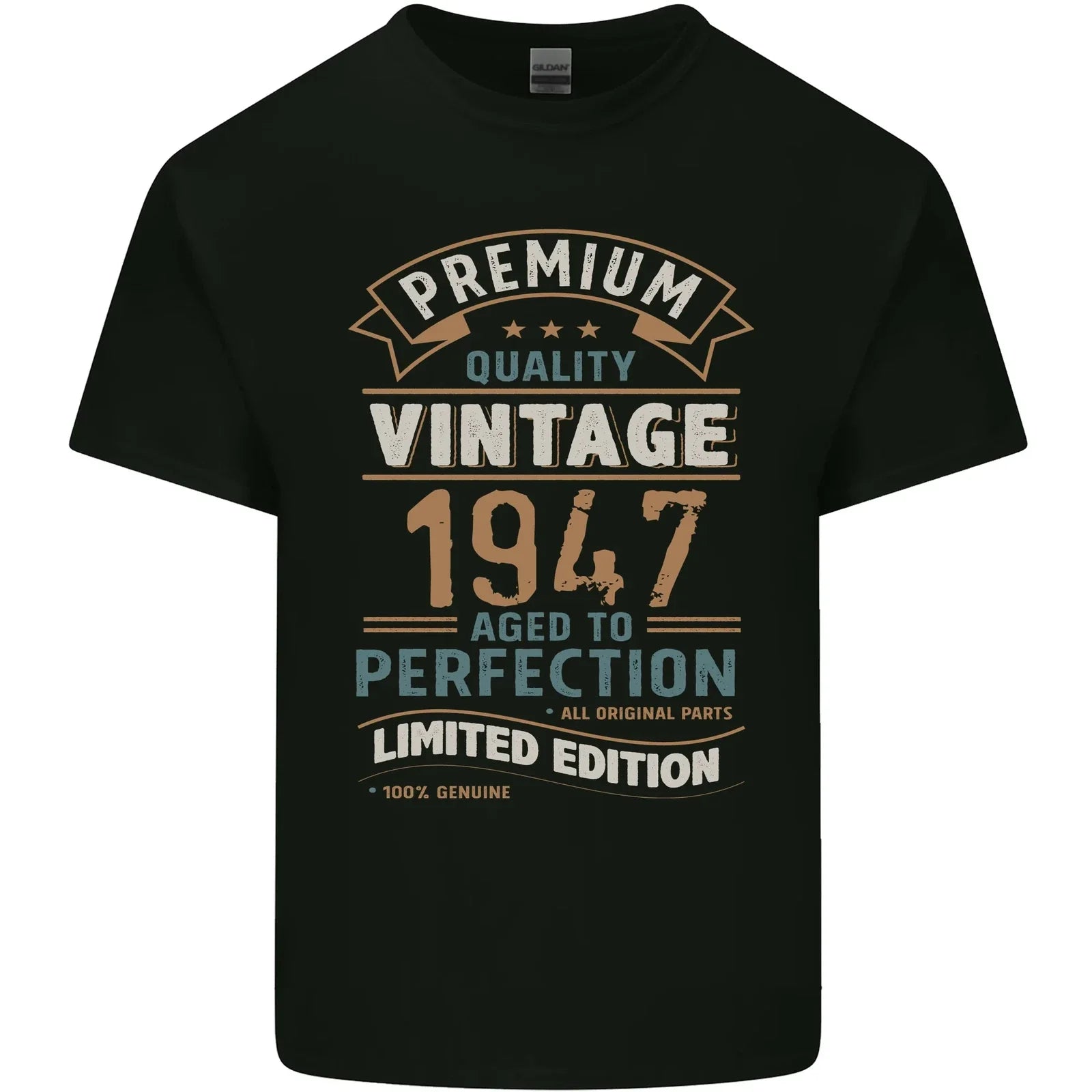 Premium Vintage 79th Birthday 1947 Mens Cotton T-Shirt Tee Top Unisex T-shirt, Sweatshirt, Hoodie, Long Sleeve Tee - T-Shirt, Sweatshirt, Hoodie