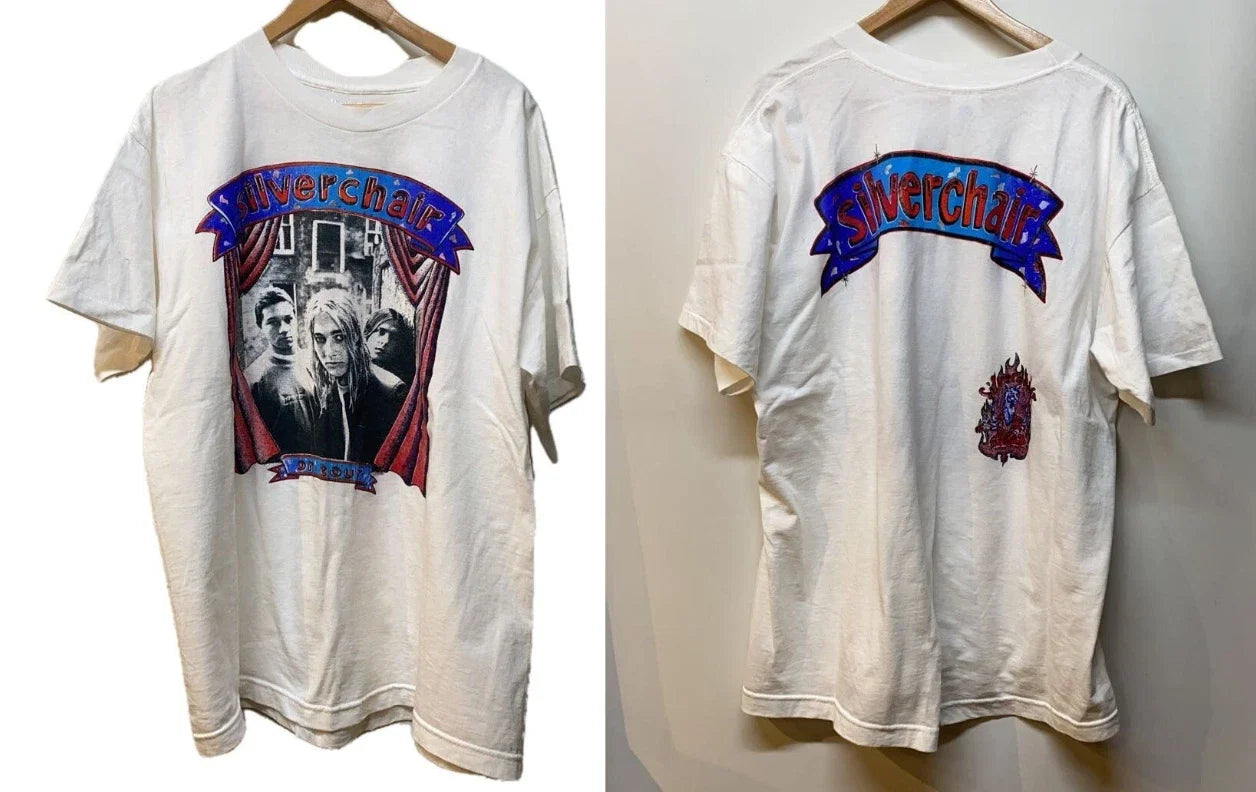Other Brands T Shirt 90s Silverchair on Tour Photo Print Hem Double S-5XL Unisex T-shirt, Sweatshirt, Hoodie, Long Sleeve Tee - T-Shirt, Sweatshirt, Hoodie