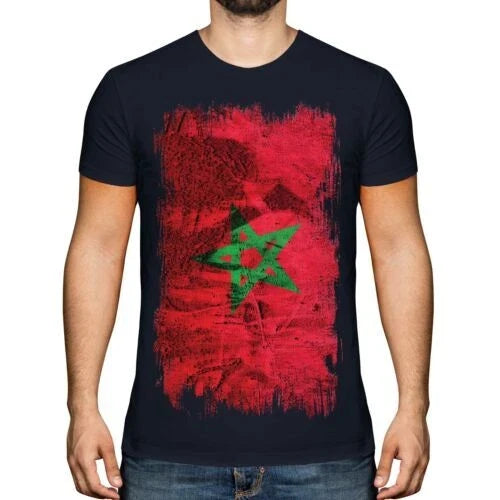 MOROCCO GRUNGE FLAG MENS T-SHIRT TEE TOP AMERRUK AL-MA?RB ELME?RIB MOROCCAN Unisex T-shirt, Sweatshirt, Hoodie, Long Sleeve Tee - T-Shirt, Sweatshirt, Hoodie
