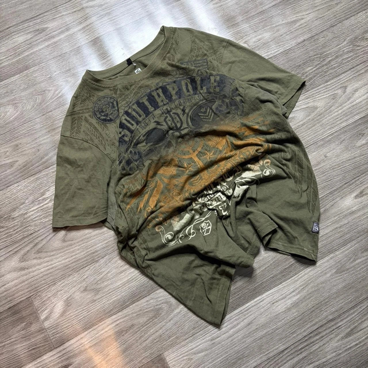 Y2K Southpole Grunge Goth Emo Skulls Wings AOP All Over Print Tee Sz XL Unisex T-shirt, Sweatshirt, Hoodie, Long Sleeve Tee - T-Shirt, Sweatshirt, Hoodie