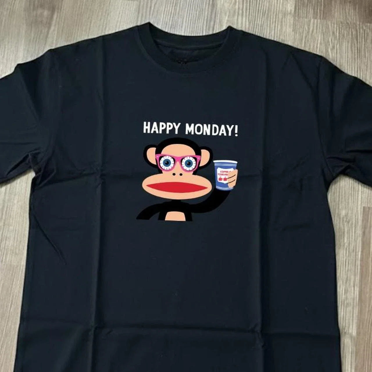 Black cotton Happy Monday Paul Frank T-shirt Unisex T-shirt, Sweatshirt, Hoodie, Long Sleeve Tee - T-Shirt, Sweatshirt, Hoodie