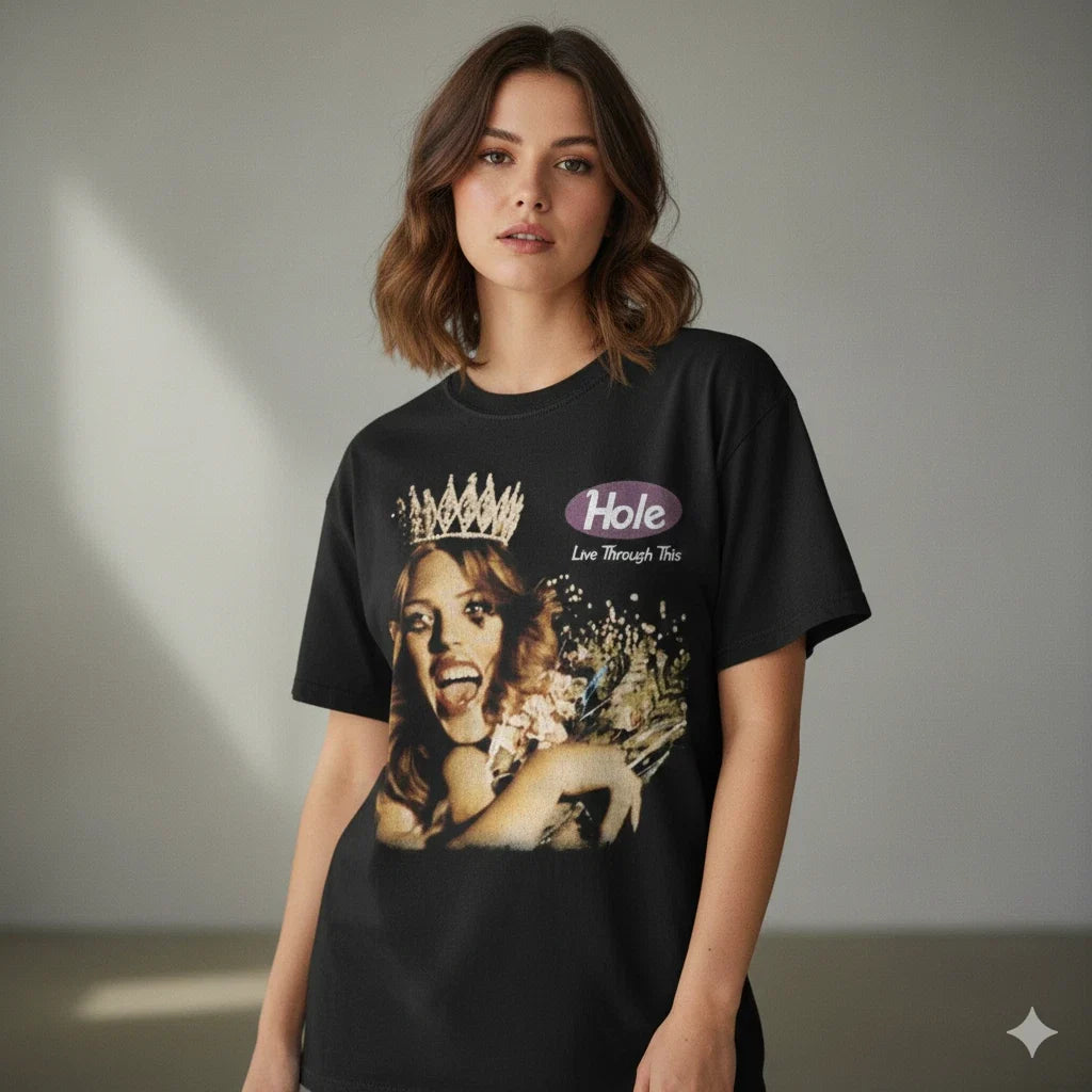 Hole Live Through This Vintage Band T Shirt Courtney Love Tee - S281 Unisex T-shirt, Sweatshirt, Hoodie, Long Sleeve Tee - T-Shirt, Sweatshirt, Hoodie