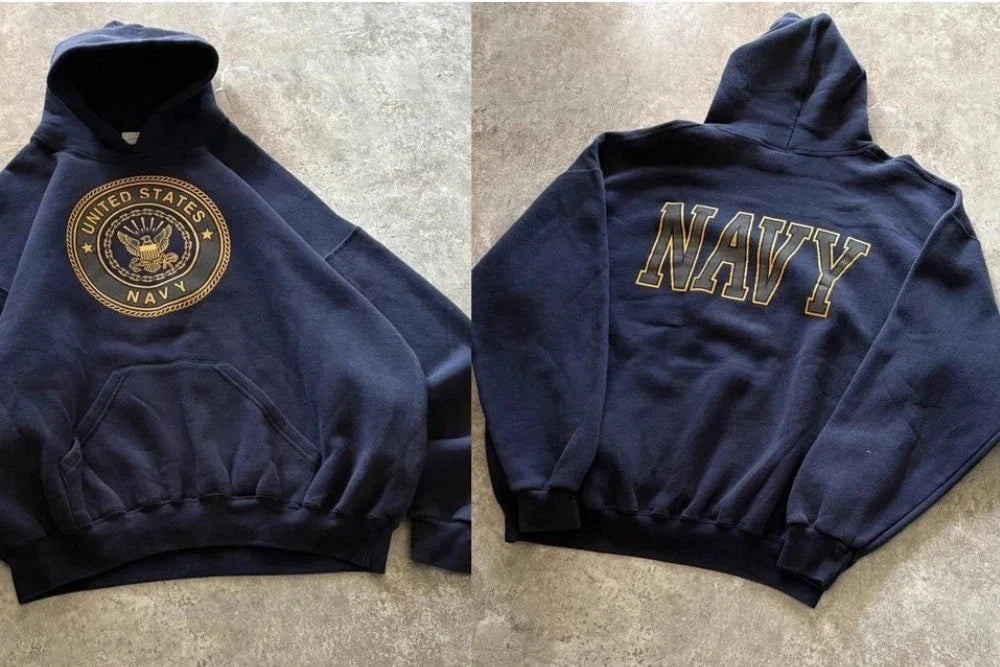SALE! Double-Sided US Navy Hoodie, Vintage Style Gildan Unisex T-shirt, Sweatshirt, Hoodie, Long Sleeve Tee - T-Shirt, Sweatshirt, Hoodie