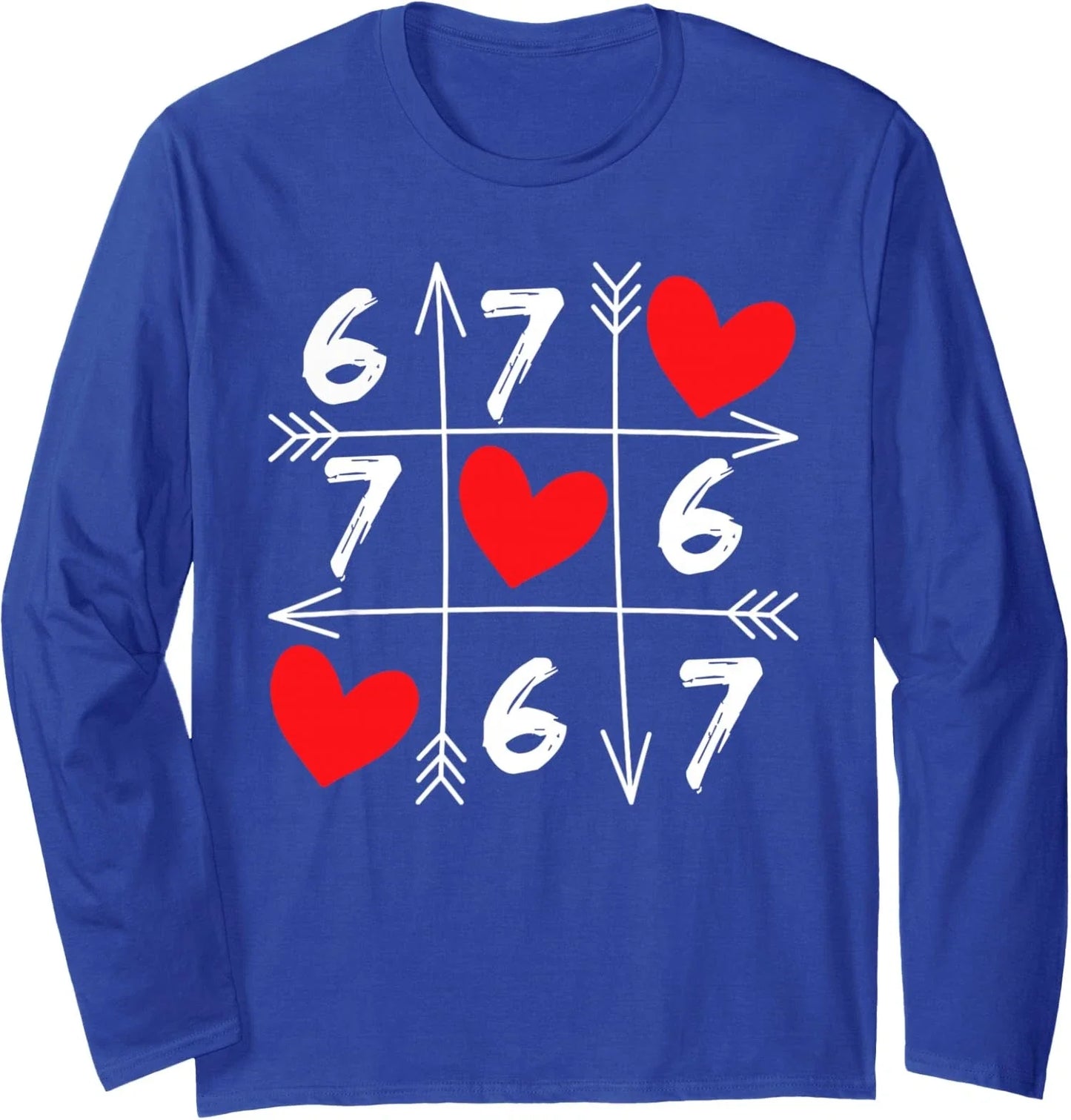 Six Seven 67 Funny Meme Valentines Day Heart  Long Sleeve T-Shirt Unisex T-shirt, Sweatshirt, Hoodie, Long Sleeve Tee - T-Shirt, Sweatshirt, Hoodie