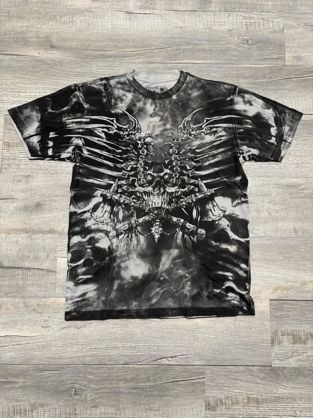 Y2K Xtreme Couture Affliction Men's AOP Skull Grunge Shirt Black Skull Size XL Unisex T-shirt, Sweatshirt, Hoodie, Long Sleeve Tee - T-Shirt, Sweatshirt, Hoodie