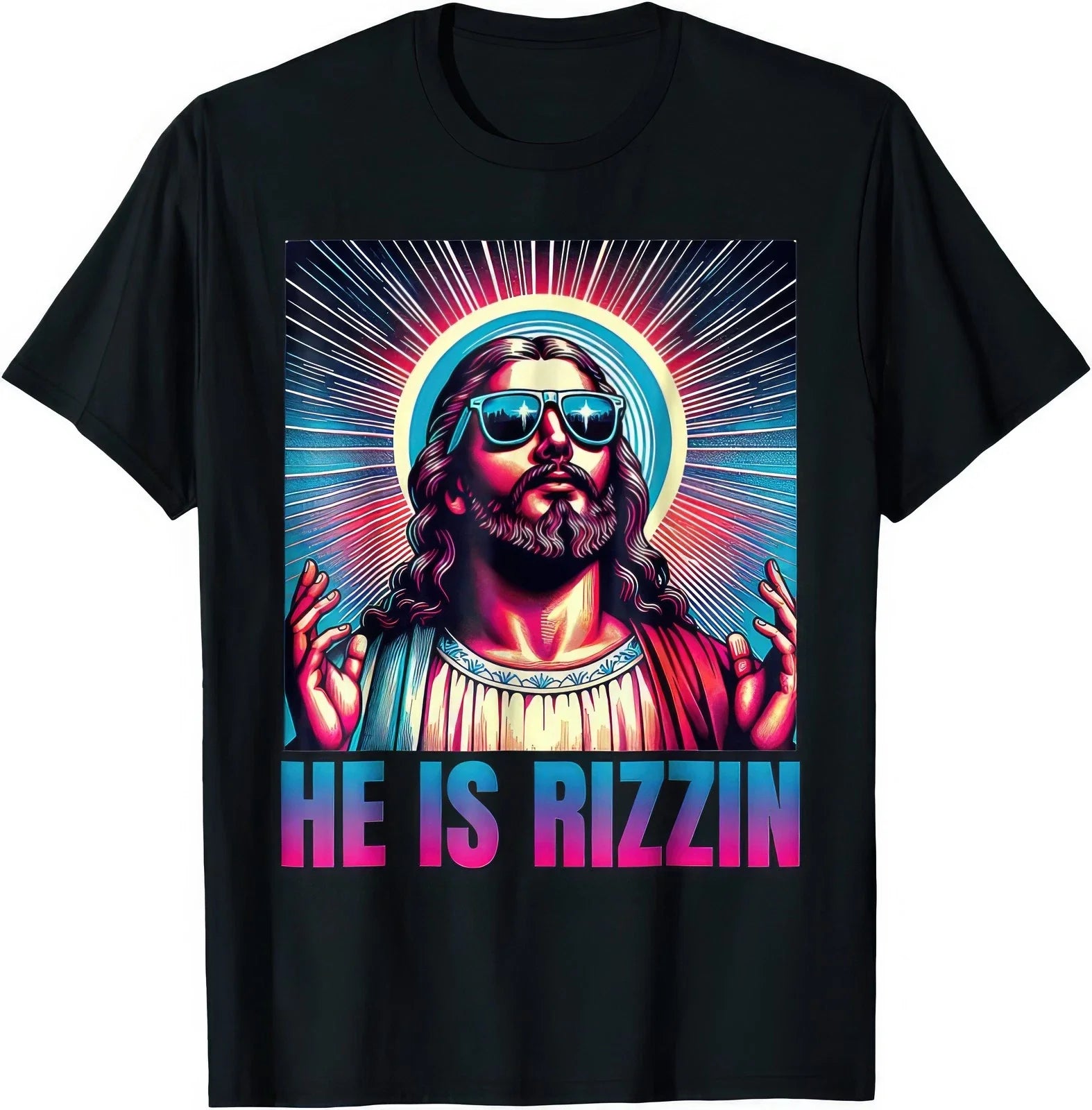 He Is Rizzin Jesus Easter Funny Christian Meme Graphic T Shirt Unisex T-shirt, Sweatshirt, Hoodie, Long Sleeve Tee - T-Shirt, Sweatshirt, Hoodie