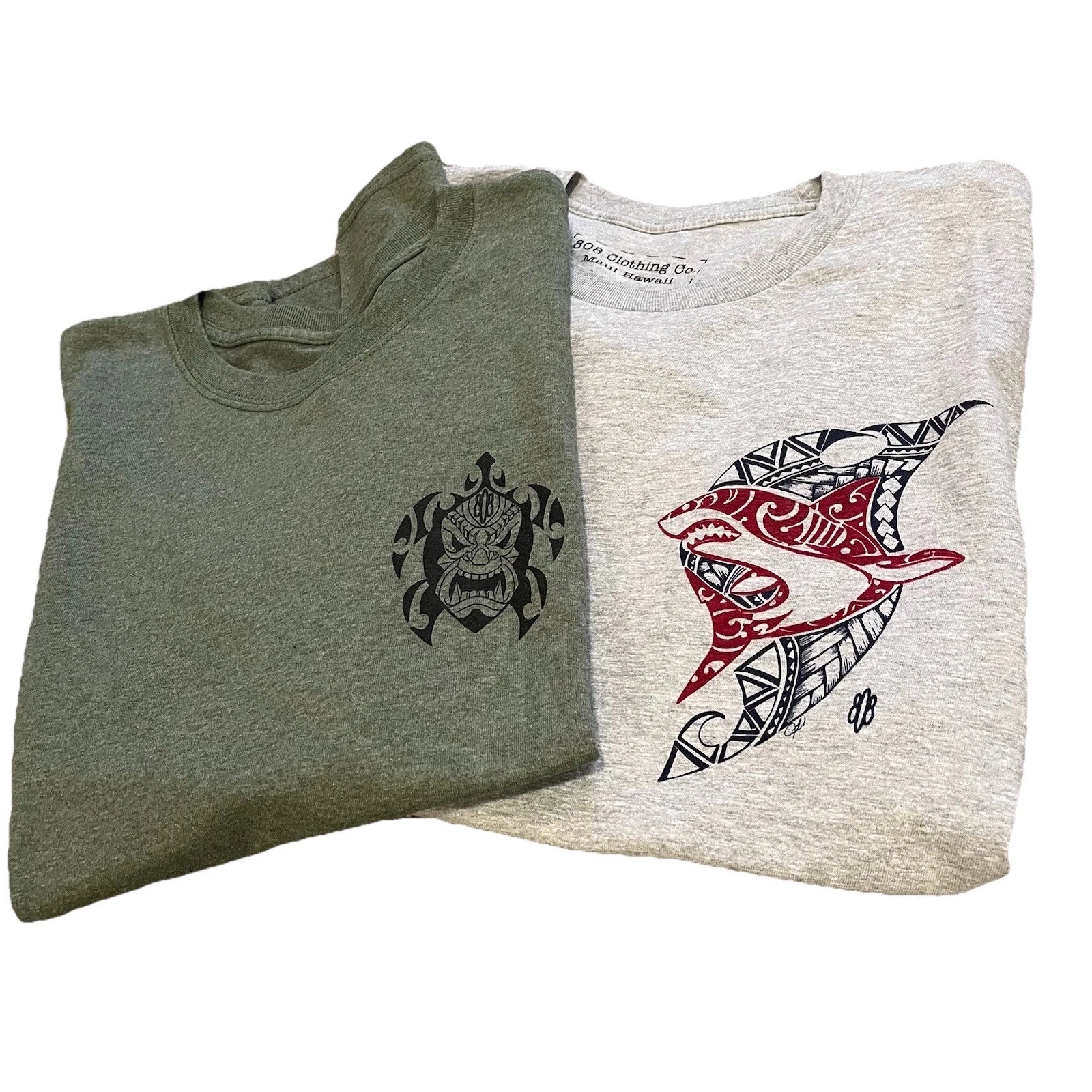 808 Maui Hawaii Graphic T-Shirt Lot Of 2 Mens L Tiger Shark Tiki Honu Resortwear Unisex T-shirt, Sweatshirt, Hoodie, Long Sleeve Tee - T-Shirt, Sweatshirt, Hoodie