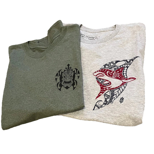 808 Maui Hawaii Graphic T-Shirt Lot Of 2 Mens L Tiger Shark Tiki Honu Resortwear Unisex T-shirt, Sweatshirt, Hoodie, Long Sleeve Tee - T-Shirt, Sweatshirt, Hoodie