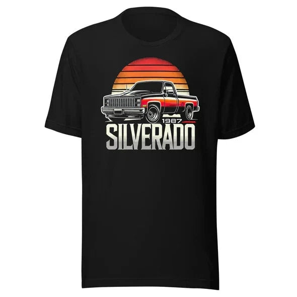 1987 Silverado t-shirt for Chevy Square Body Pickup Truck Enthusiasts Gear Heads Unisex T-shirt, Sweatshirt, Hoodie, Long Sleeve Tee - T-Shirt, Sweatshirt, Hoodie