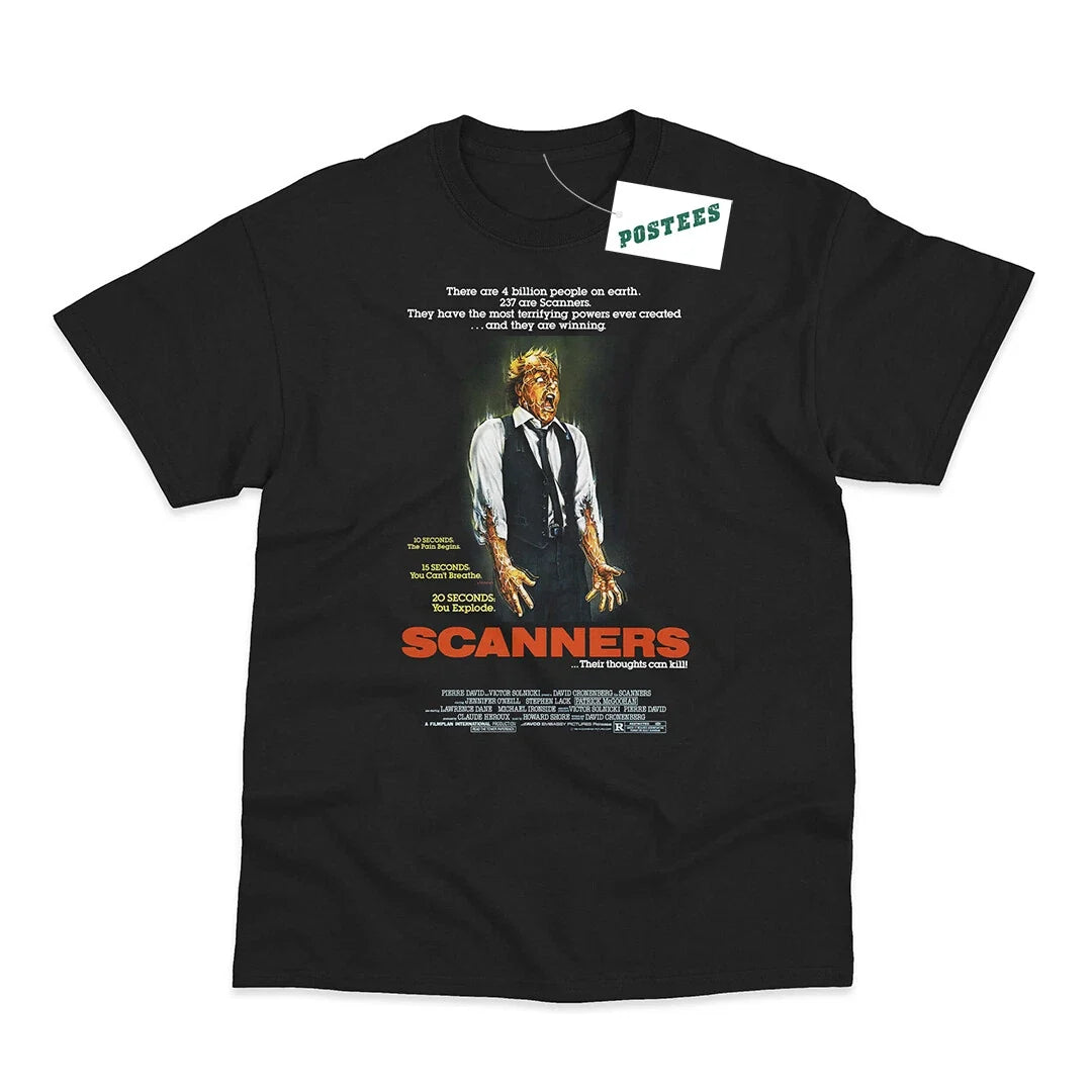 Retro Movie Poster Style Inspired by Scanners Direct To Garment Printed T-Shirt Unisex T-shirt, Sweatshirt, Hoodie, Long Sleeve Tee - T-Shirt, Sweatshirt, Hoodie