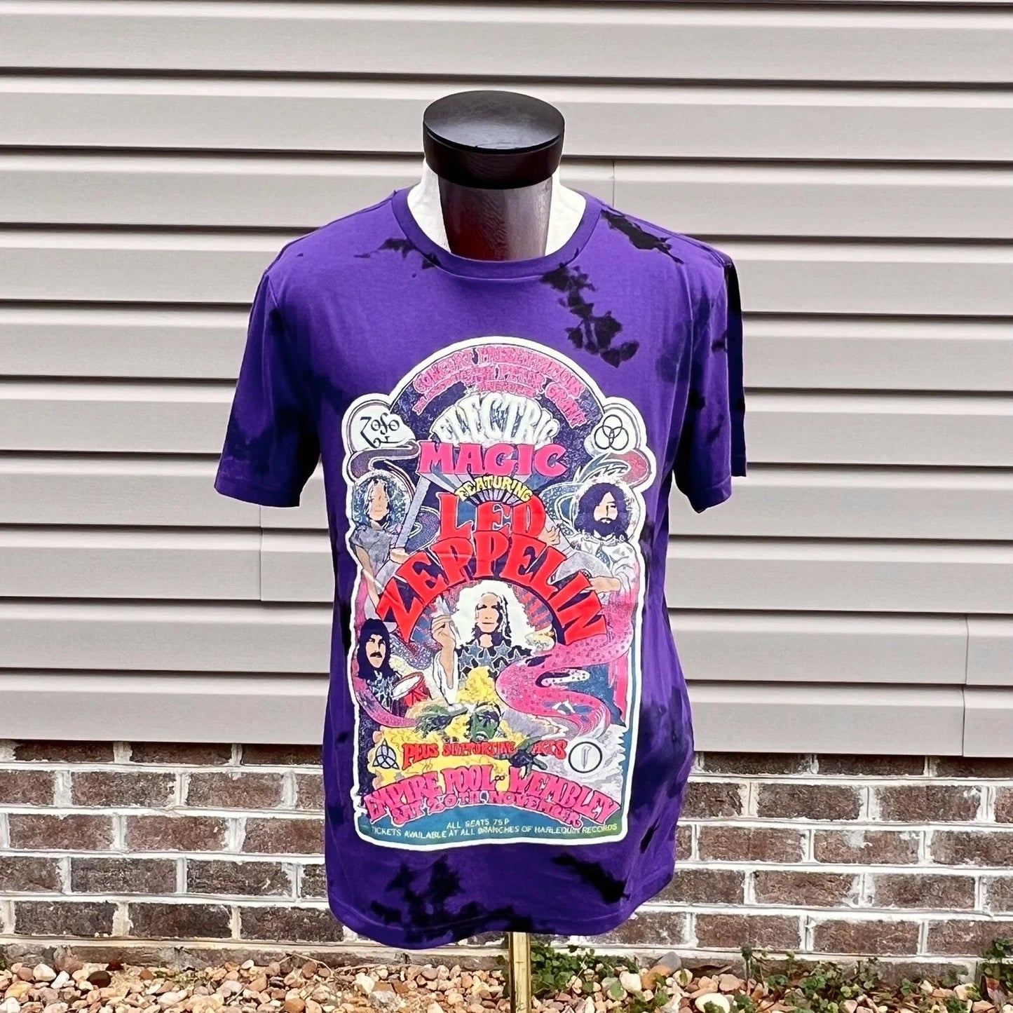 Led Zeppelin Electric Magic Concert T Shirt Purple Band Tee Tie Dye Medium Unisex T-shirt, Sweatshirt, Hoodie, Long Sleeve Tee - T-Shirt, Sweatshirt, Hoodie