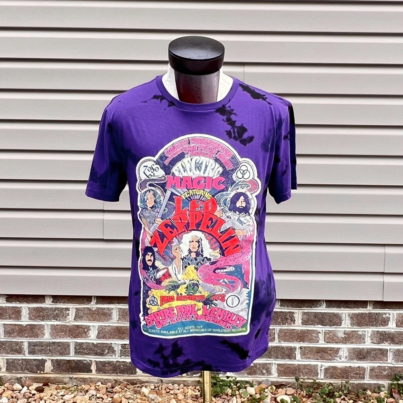 Led Zeppelin Electric Magic Concert T Shirt Purple Band Tee Tie Dye Medium Unisex T-shirt, Sweatshirt, Hoodie, Long Sleeve Tee - T-Shirt, Sweatshirt, Hoodie