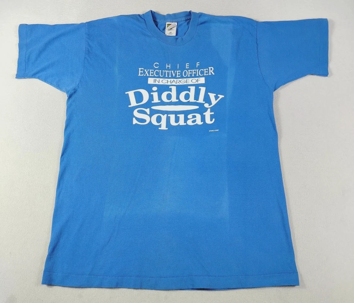 Vintage Fruit Of The Loom Diddly Squat Shirt Mens XL Blue CEO Humor Graphic Unisex T-shirt, Sweatshirt, Hoodie, Long Sleeve Tee - T-Shirt, Sweatshirt, Hoodie