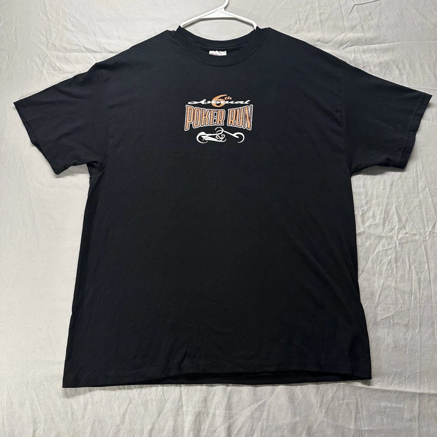 Poker Run Biker T-Shirt Mens XL Y2K Black 2006 Motorcycle Grunge Vintage Tee Unisex T-shirt, Sweatshirt, Hoodie, Long Sleeve Tee - T-Shirt, Sweatshirt, Hoodie