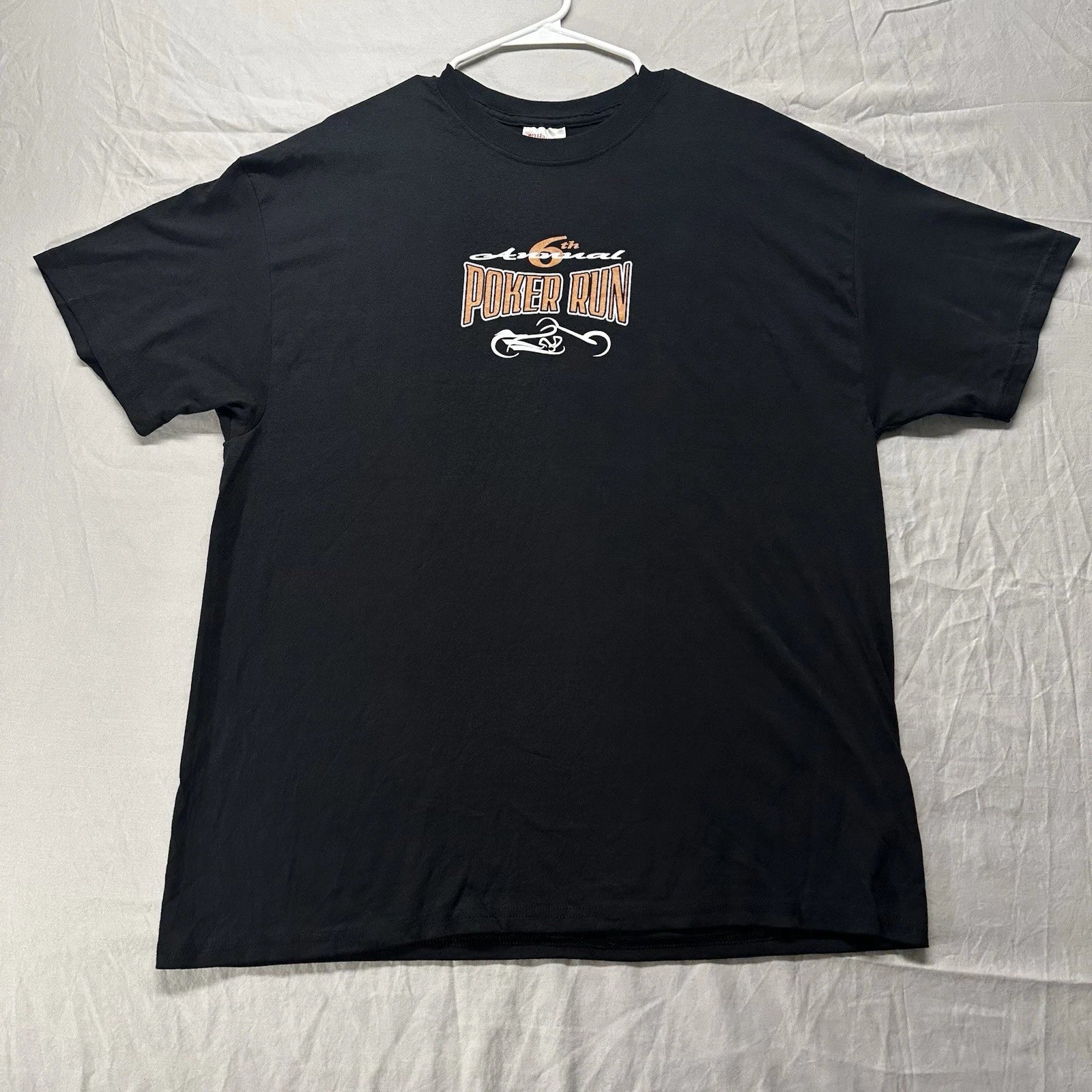 Poker Run Biker T-Shirt Mens XL Y2K Black 2006 Motorcycle Grunge Vintage Tee Unisex T-shirt, Sweatshirt, Hoodie, Long Sleeve Tee - T-Shirt, Sweatshirt, Hoodie